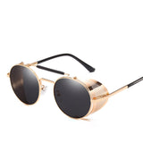 MuseLife Retro Round Metal Sunglasses Steampunk Men